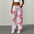 thumbnail image 6 of Hearthz Women's Fleece Pajamas Bow Fluffy Fleece Elastic Waist Wide Leg Lounge Pants with Pockets Fall Winter Warm Pajama Bottoms, 6 of 6