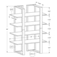 thumbnail image 3 of Bowery Hill Bookshelf Bookcase Etagere 4 Tier Office Bedroom Metal Brown Black, 3 of 3