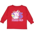 thumbnail image 3 of Inktastic 5 Years Old with Cute Unicorn Birthday Girls Long Sleeve Toddler T-Shirt, 3 of 5