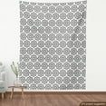 thumbnail image 3 of Ambesonne Aboriginal Fabric by the Yard Upholstery, Dotwork Floral Motif, 1 Yard, Charcoal Grey White, 3 of 4