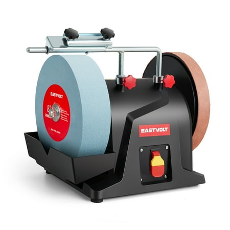 

Eastvolt 8 Inch Low Speed Wet Grinding Machine 120RPM Water Cooled Sharpening System for Household Knives and Woodworking Tools