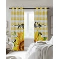 thumbnail image 3 of Sunshine Watercolor Blackout Curtains 84 Inch Length Sunflowers Bees Yellow Plaid Farmhouse Thermal Insulated Window Curtain Window Drapes 2 Panels for Bedroom Living Room 42"Wx84"L, 3 of 9
