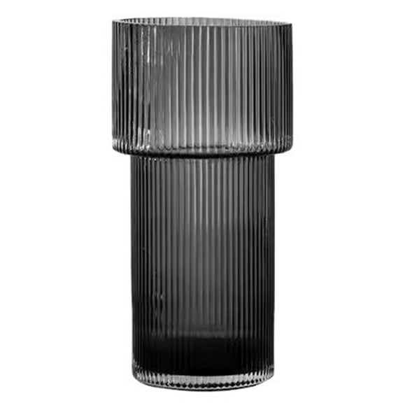 Tall Vase for Flowers, Flower Vases for Bouquet, Modern Ribbed Glass Vases for Living Room, Office
