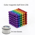 thumbnail image 1 of 3-5 mm 216-512-1000 piezas Bolas magnéticas Buckyball de seis a ocho colores con caja de hierro, juguete rompecabezas de cubo para adultos, 1 of 4