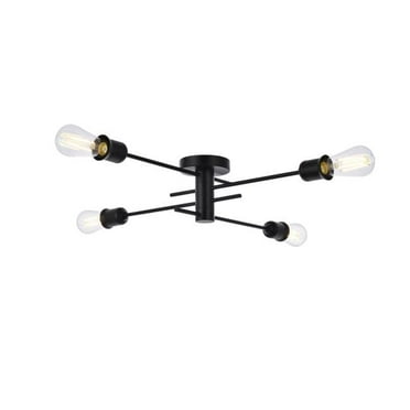 Xavier 4 Lights Flush Mount, Black