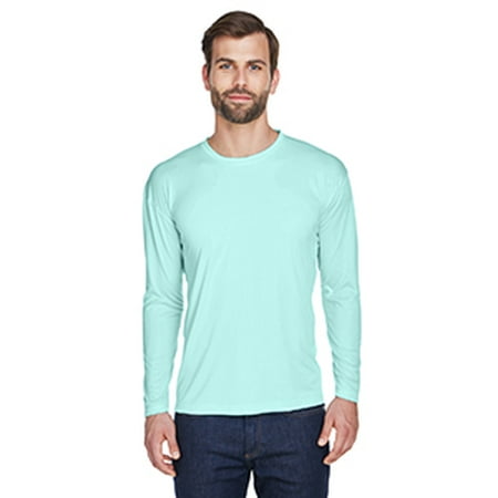 Gray Long Sleeve Shirt - UltraClub Adult Cool & Dry Sport Long-Sleeve Performance Interlock T-Shirt 8422