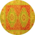 thumbnail image 1 of Ahgly Company Indoor Round Oriental Yellow Modern Area Rugs, 7' Round, 1 of 4