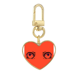 thumbnail image 1 of Ojos locos, locos, estúpidos. Llavero de metal en forma de corazón dorado, 1 of 3