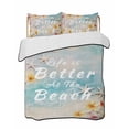 thumbnail image 2 of Quilts Twin XL Size, Summer Beach Ocean Soft Comforter Bedding Set for Bed, Vintage Flowers Coastal Starfish Lightweight Quilted Bedspread with Pillow Cover(2 Pieces) for All Season, 68x98 Inch, 2 of 6