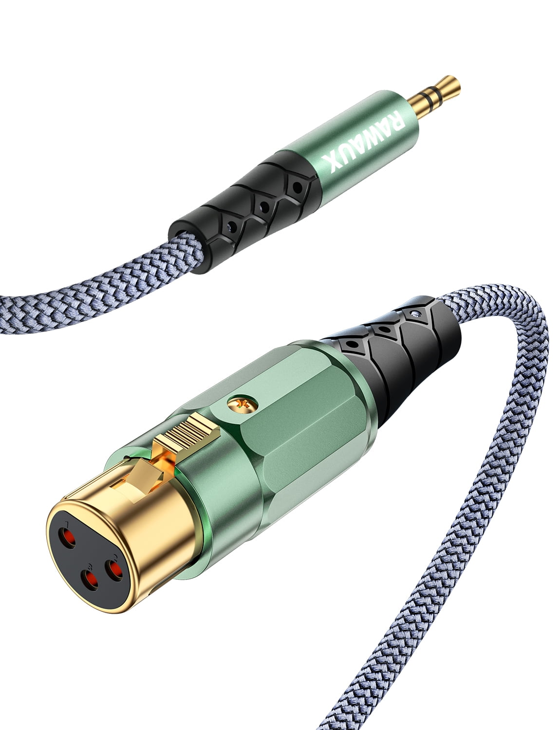 RAWAUX XLR Female to 3.5mm TRS Cable, Unbalanced 3 Pin XLR to 1/8 Inch Cord (10ft/3m)