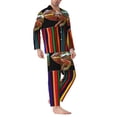 thumbnail image 6 of Salouo Chameleon Panther On Colored Pencils Print Button-Front Long Sleeve Pajama Set for Men, Soft 2Pjs Men's Long Sleeve Sleepwear -Small, 6 of 7