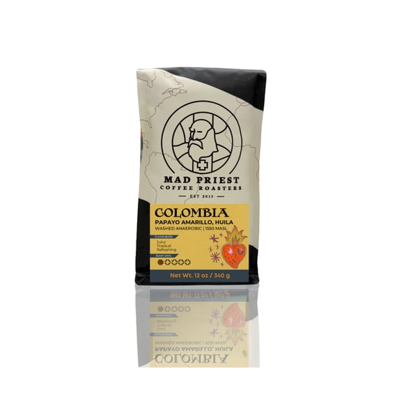 Papayo Colombia Washed Anaerobic - Roasted by Mad Priest Coffee Roasters - Whole Bean Coffee - 12oz Bag