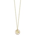 thumbnail image 2 of 14K Two-Tone Gold Two Tone Fancy Link Diamond Cut Heart in Open Circle Necklace - 18" Chain, 2 of 7