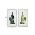 thumbnail image 2 of Decmode Large Red Wine & White Wine Metal Wall Art in White Wood Frames, Set of 2, 17” x 33”, 2 of 4