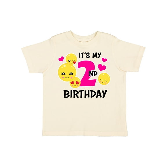 Inktastic Its My 2nd Birthday with Smiling Emoticons Girls Toddler T-Shirt