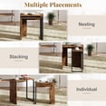 thumbnail image 6 of Nesting Coffee Table Set of 2, Rectangular Stackable Side Tables with Sturdy Metal Frames, Modern Nesting End Tables for Living Room, Bedroom, Rustic Brown, 6 of 9
