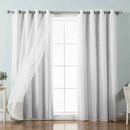 Best Home Fashion Mix Match Tulle Sheer Lace Blackout Curtain Best Home Fashion Mix Match Tulle Sheer Lace Blackout Curtain Set Of 4