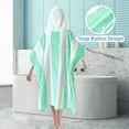 thumbnail image 3 of Hooded Beach Towels for Boys| Girls | Teens (8-16Years), 100% Thick Poncho Towel Robe for Kids, Perfect for Pool, Beach, Bath and Gifts, Grey Cabana Stripe Design, 3 of 4
