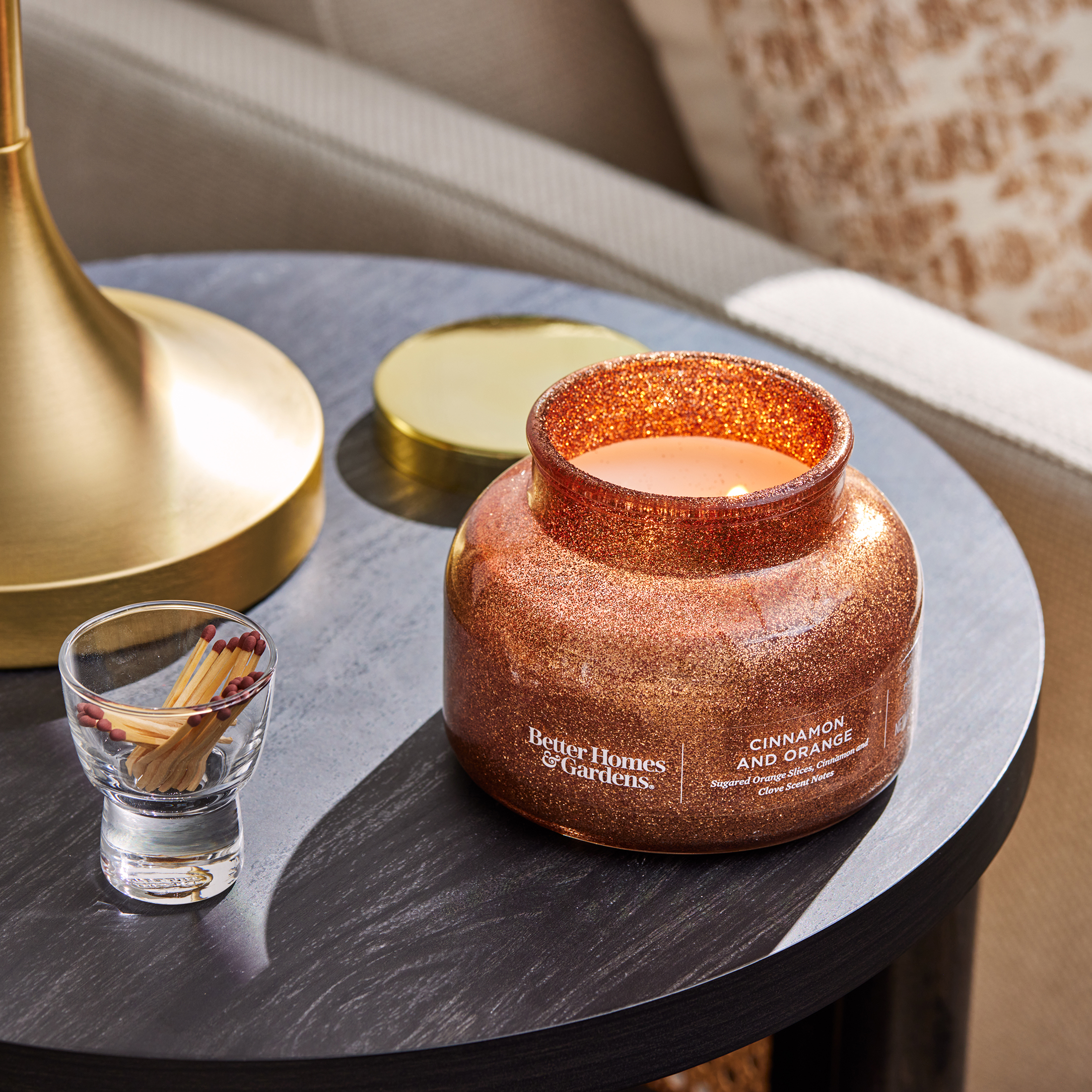 Better Homes & Gardens Cinnamon & Orange Scented 2 Wick Glitter