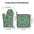 thumbnail image 3 of Xecao Autumn Maple Leaves 1 Pattern Oven Mitts and Pot Holders Sets Heat Resistant Silicone Oven Mittens Extra Thicken Long Kitchen Cotton Oven Glove for Cooking, 3 of 7