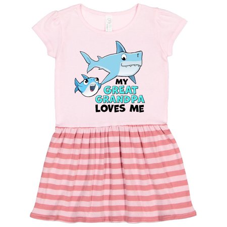 

Inktastic My Great Grandpa Loves Me with Cute Sharks Gift Toddler Girl Dress