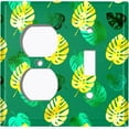 thumbnail image 4 of Metal Light Switch Plate Cover Tropical Jungle Palm Leaves Yellow Green JGL005, 4 of 13