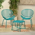 thumbnail image 2 of Hamdan Outdoor Modern 2 Seater Iron Chat Set, Matte Teal, 2 of 10