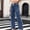 Dark Blue women wide leg palazzo pants a1, variant on Cagogo Women's Wide Leg Elastic Waist Pants Casual Solid Lounge Pockets Streetwear Travel Palazzo Trousers Summer Beach Work, Dark Blue M