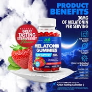 Melatonin 30mg Gummies (60 Servings) - Gluten-Free, Non-GMO, 100% Vegetarian - 60 Gummies