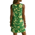 thumbnail image 5 of Summer Short Dresses for Women Plus Size Floral Printed V-Neck Sleeveless Casual Summer A-Line Loose Dress with Pockets, 5 of 8