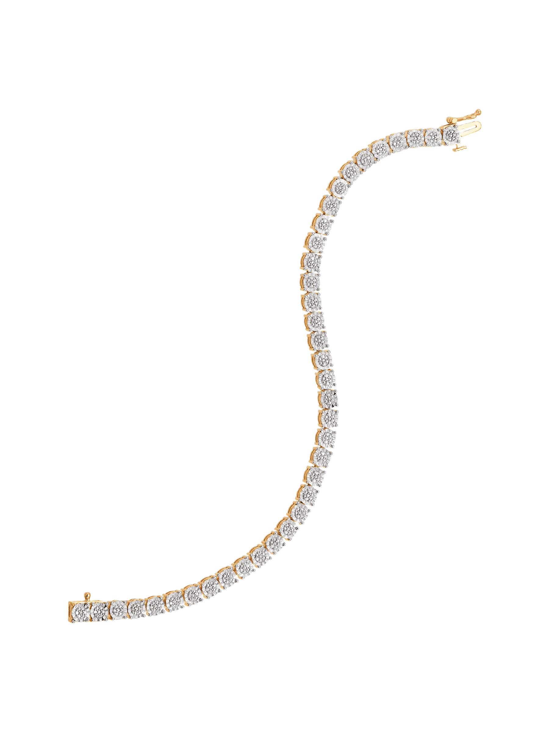 Women's Finecraft 1/4 cttw Diamond Tennis Bracelet in 14kt Gold-Plated Sterling Silver, 7