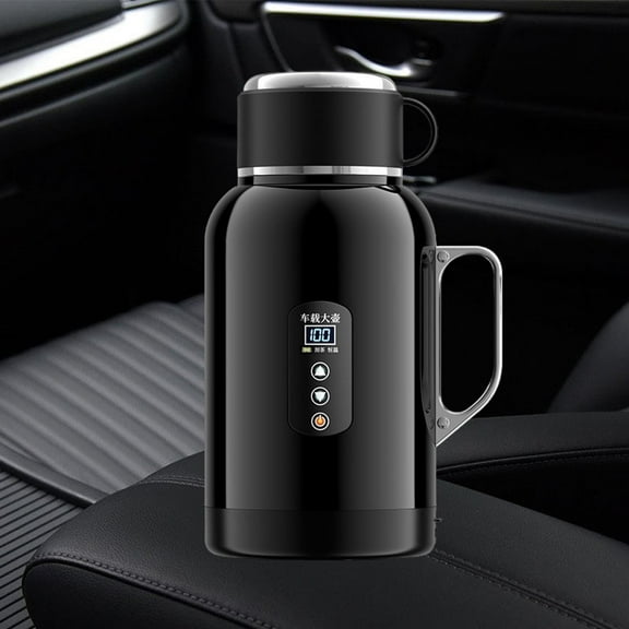 Tongina Car Electric Kettle Water Boiler Black Multifunctional Stainless Steel for Boiling Water, Eggs, Coffee, Tea Car Coffee Warmer
