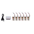 thumbnail image 1 of Lot de 6 batteries LiPo 1S 30C 600mAh 3,7V avec chargeur XH2.54 blanc pour voiture télécommandée, 1 of 4