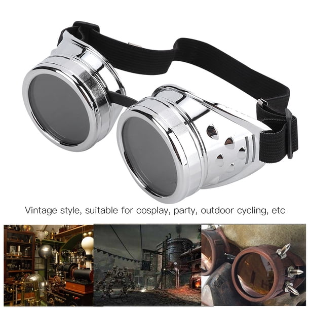 Gafas Steampunk, ABS Estilo Vintage Gafas Steampunk Gafas Steampunk Gafas Punk Gafas de Sol de Doble CAPA COSPLAY PUNK GÓCICO PARA DELECIÓN DE FIETAS