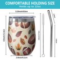 thumbnail image 5 of 12oz Stemless Wine Tumblers Footballs and Autumn Fall Leaves Pattern Vacuum Insulated Stainless Steel Travel Tumbler Cups Mug with Lid and Straw for Champaign,Cocktail,Beer with Cleaning Brush, 5 of 5