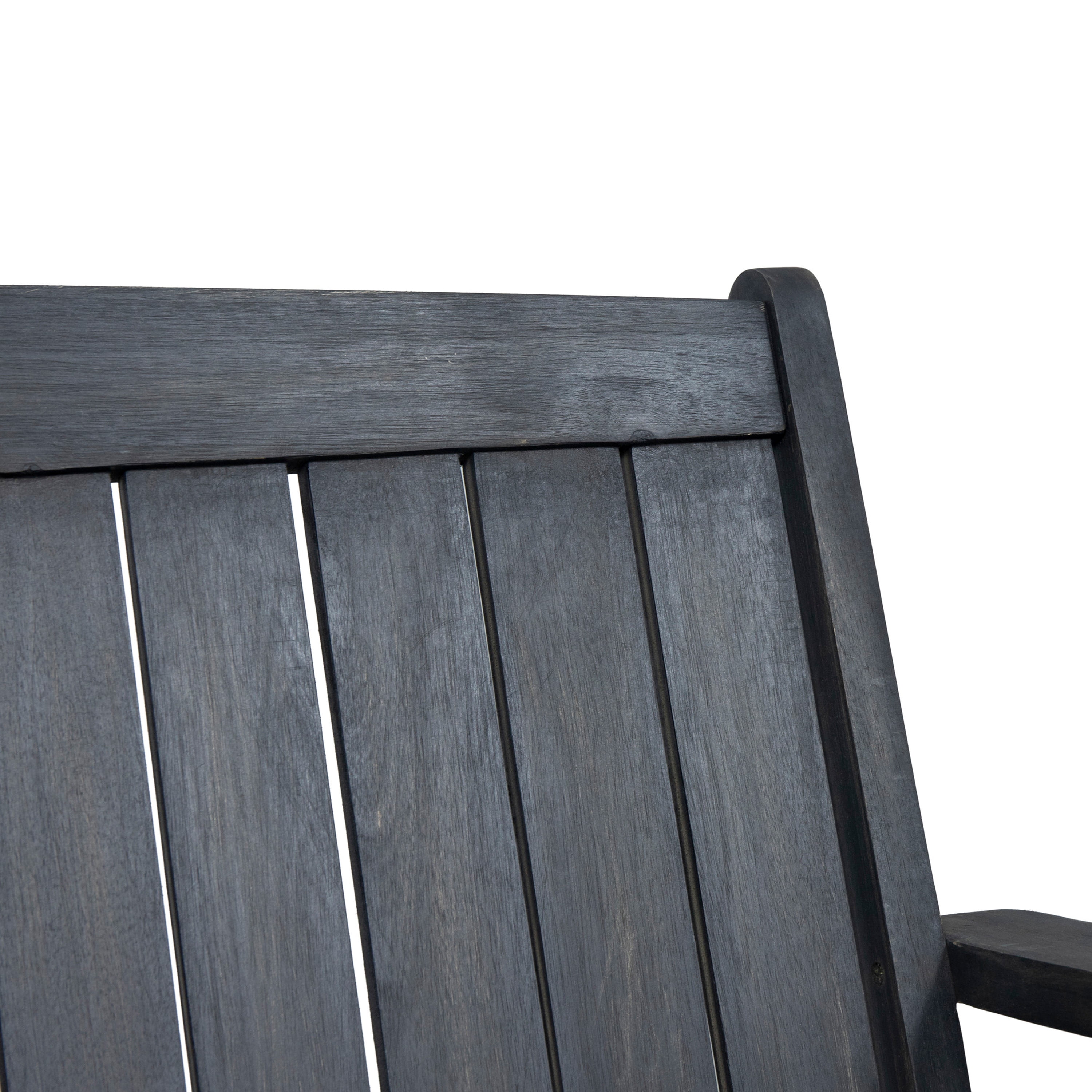 Maximo Outdoor Aacia Wood Porch Swing, Dark Gray