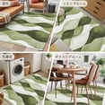 thumbnail image 6 of 3x5Ft Area Rugs Sage Green Stripes Non-Skid Rubber Backing Large Rectangle Rugs - Living Room Bedroom Home Office, Retro Farmhouse Abstract Ripple Indoor Floor Mat Carpets Washable Rug, 6 of 9