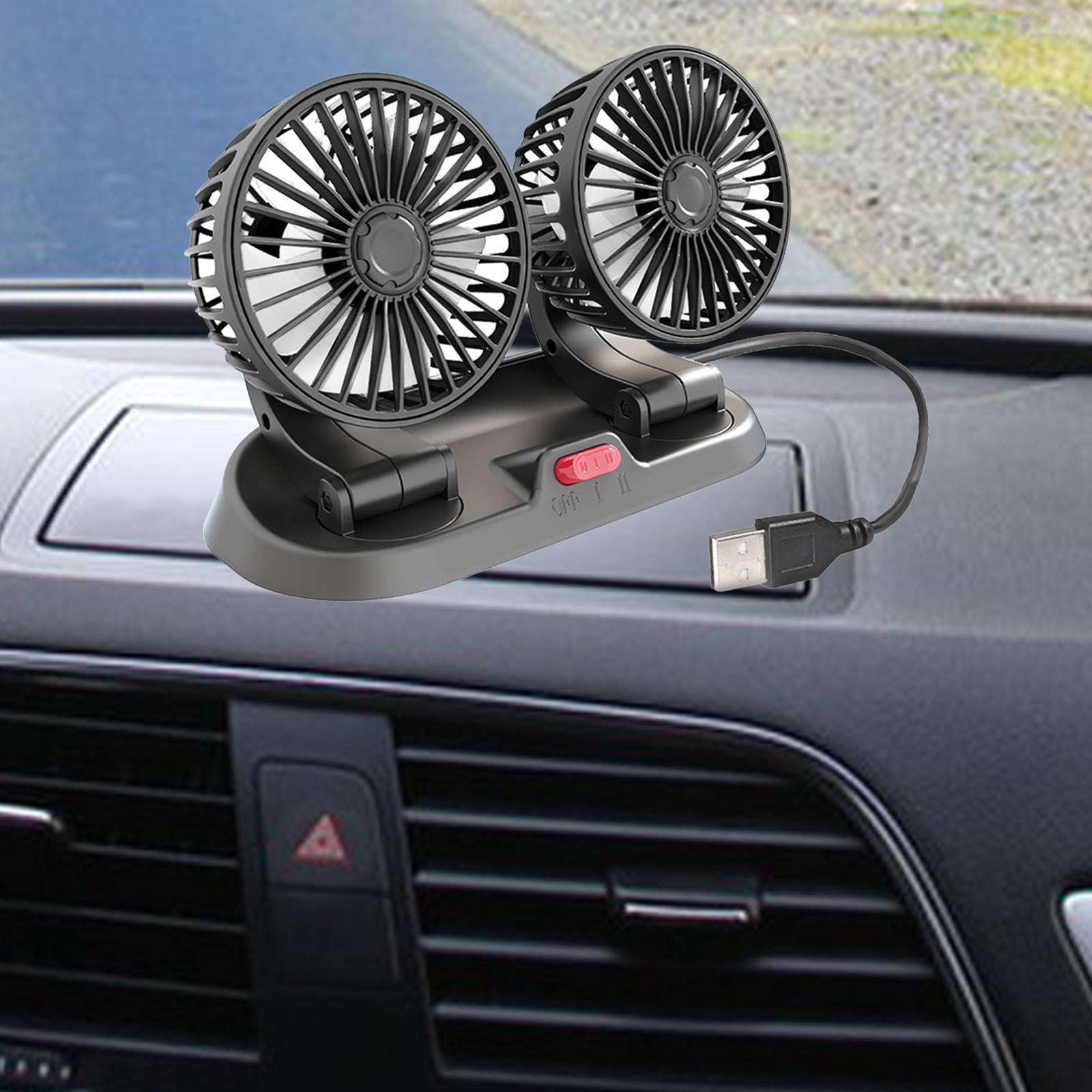 perfk Truck Fans 360 degree Rotation Automotive Electric Fan for SUV Truck Car Dashboard