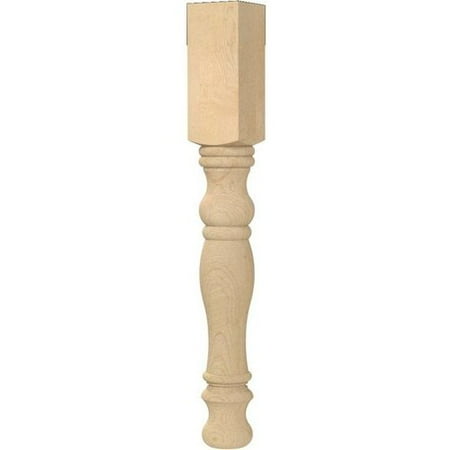 English Country Dining Table Brown Wood 3.75 Inch Square x 29.25 Inch Height English Country Table Leg - Red Oak 01000110AK1 ()