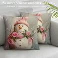 thumbnail image 3 of Creowell Short Plush Pillow Covers Snowman Prints Snowflake Throw Pillows, Wild Brown Horse Outdoor Pillowcase Cushion Case Decor for Home Sofa Couch Bed White, 3 of 5
