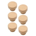 thumbnail image 1 of DOLITY Poignées de Tiroir, Boutons d'Armoire en Bois, Poignée de Commode de Cuisine, Poignées Décoratives 6 Pcs Rondes Plates, 1 of 9