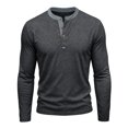 thumbnail image 4 of CCRFTGI Henley Shirts for Men Light Soft Basic Fall Fashion Pullover Tees Shirts Tops Dark Gray L, 4 of 4