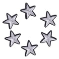 thumbnail image 2 of 6 Parches Decorativos Bordados Para Coser En Tela, Camisas, Sombreros, Manualidades De Reparación # Silver Star, 2 of 3