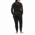 thumbnail image 5 of Felina Women's 2 Piece Velour Track Suit, Hoodie and Jogger Lounge Set (Large/Black), 5 of 8