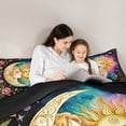 thumbnail image 5 of Homewish Boho Sun Moon 7-Piece Twin Bedding,Pink Purple Teal Gradient Galaxy Bedding Comforter Set,Black Reversible, 5 of 8