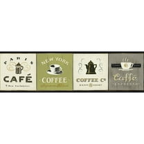 York Wallcoverings American Classics Coffee Signs Border