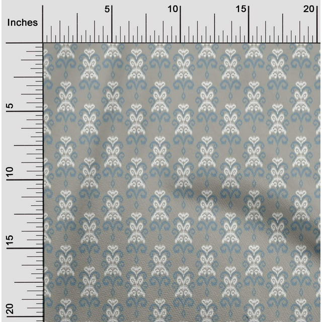 oneOone Viscose Chiffon Fabric Damask Ikat Decor Fabric Printed BTY 42 Inch Wide