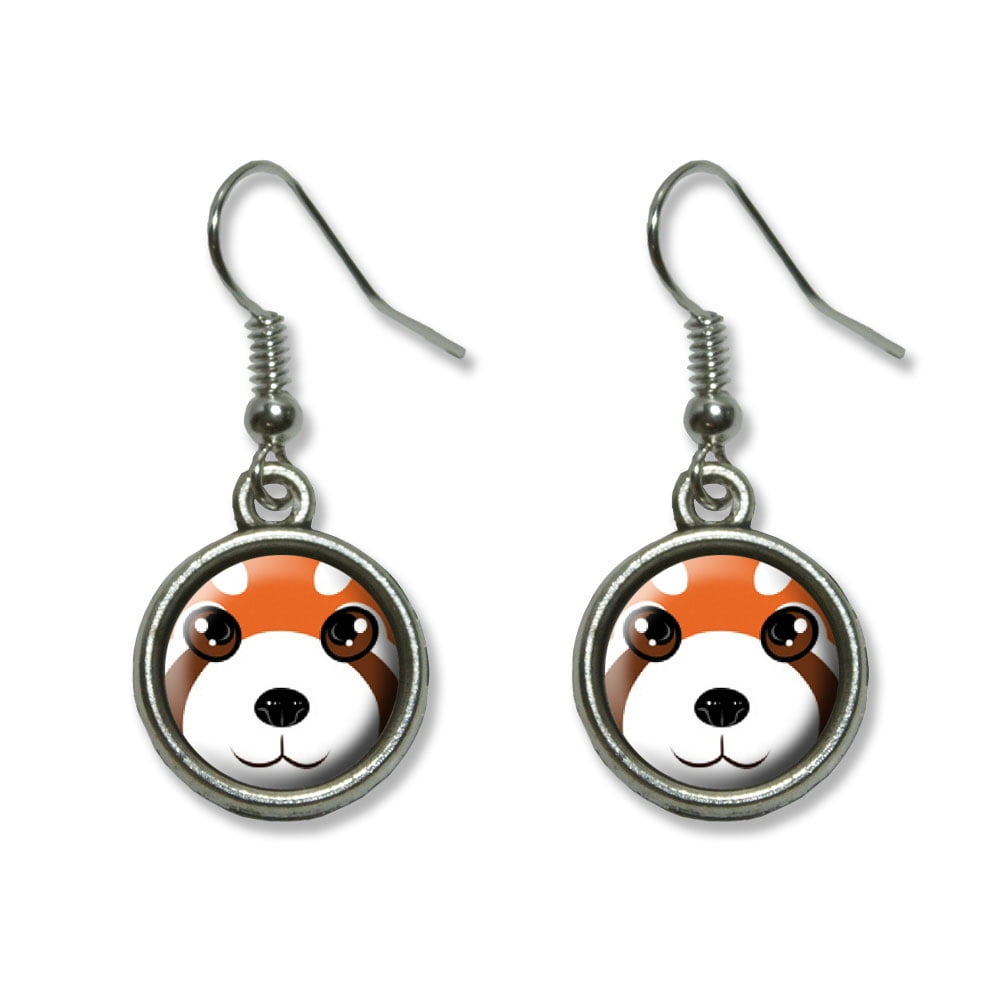 red panda earrings