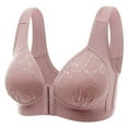 thumbnail image 3 of Tbopshirt Wirefree Bras Clearance,Lace Front Closure Bras,Women's Plus Size Bra,Casual Sexy Lace Front Button Shaping Cup Shoulder Strap Underwire Bra Extra-Elastic,Up to 50% Off Fashion, 3 of 3