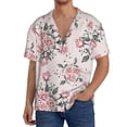 thumbnail image 3 of Fotbe Rose Flowers print Short Sleeve Button Down Shirts for Men Casual Summer Beach Wrinkle Free Shirt-XX-Large, 3 of 7